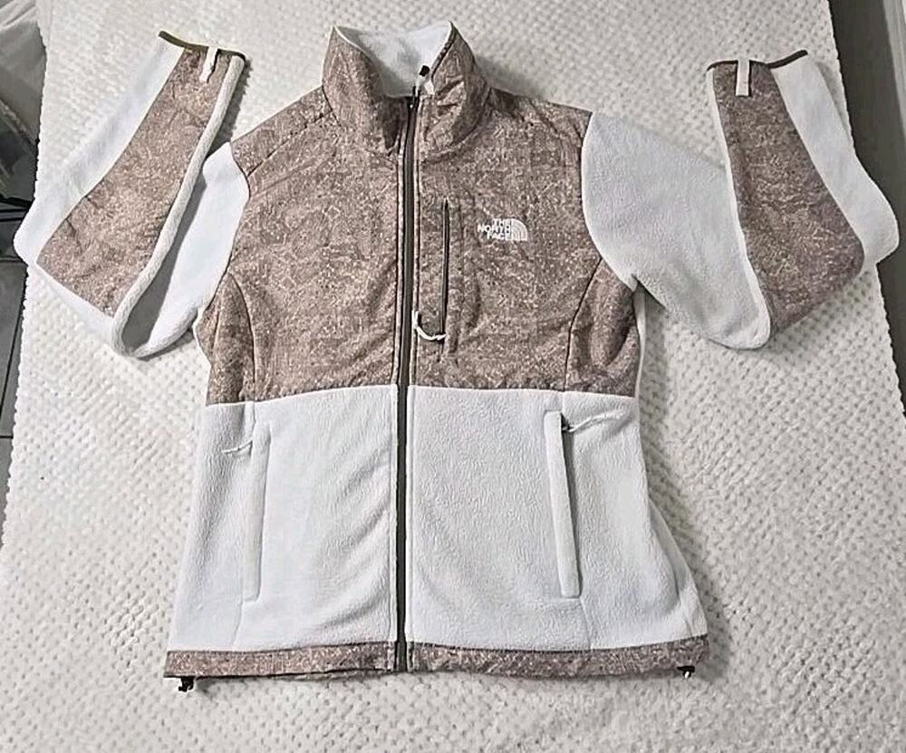 The North Face Denali Polartec Fleece Jacket Womens XXL White Brown F12 #0376